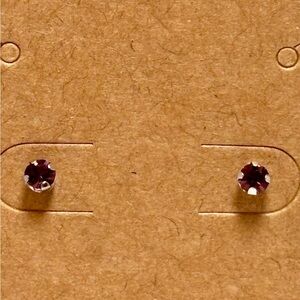 14KT White Gold January Birthstone Earrings New